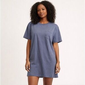Madewell Whisper Cotton T-Shirt Mini Dress with Pocket LARGE